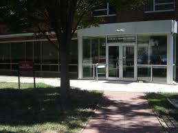 Front sidewalk to the Etscorn Honors Center with a tree